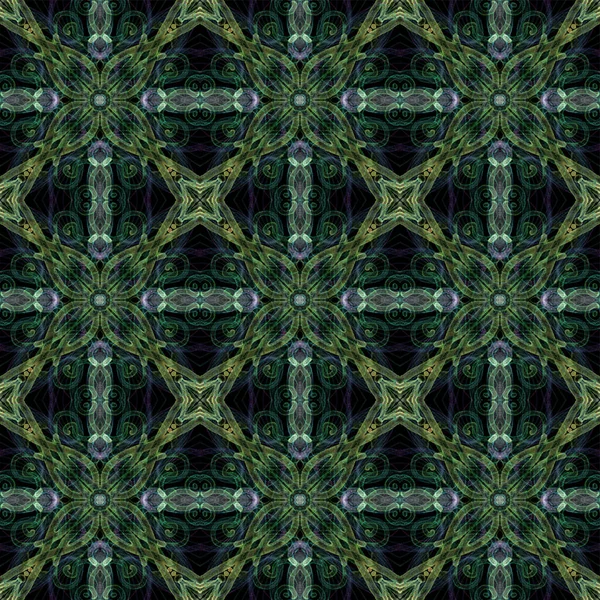 Bezešvé Ornamentální Vzor Zelená Barva Textury — Stock fotografie