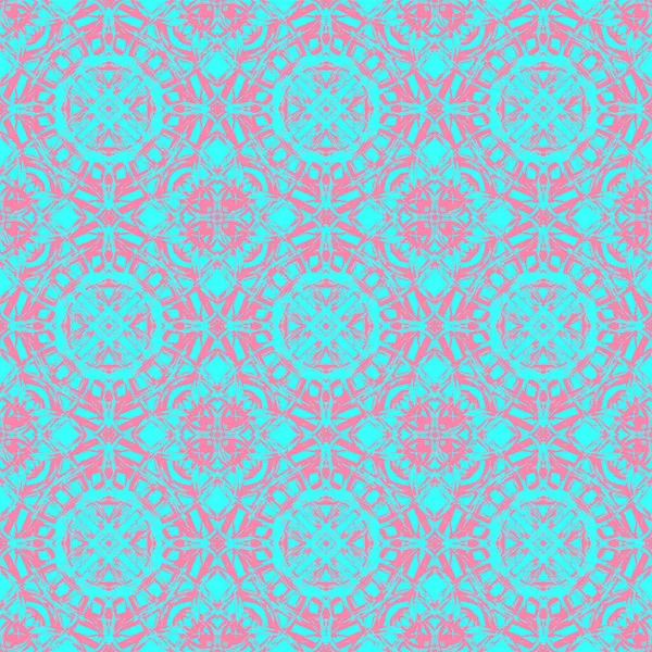 Seamless Ornamental Pattern Blue Pink — Stock Photo, Image