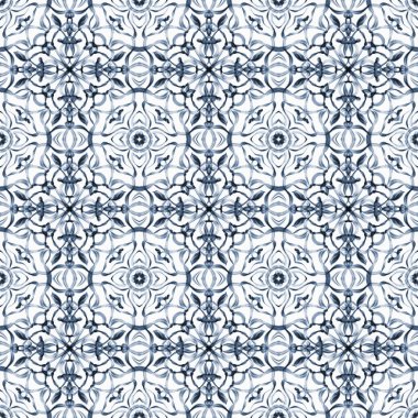 Kusursuz süs deseni, mavi arkaplan