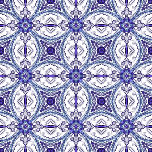 Bezešvé Ornamentální Vzor Modré Pozadí — Stock fotografie