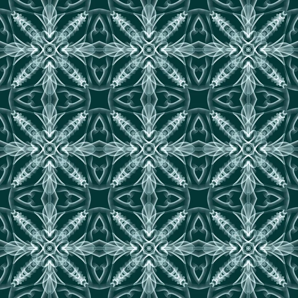Bezešvé Ornamentální Vzor Zelené Tapety — Stock fotografie