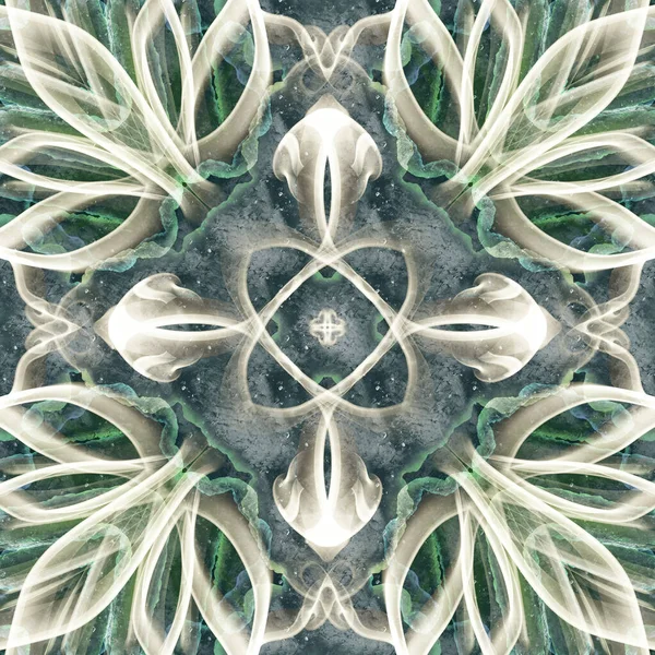 Bezszwowy Wzór Ozdobny Zielona Tapeta — Zdjęcie stockowe