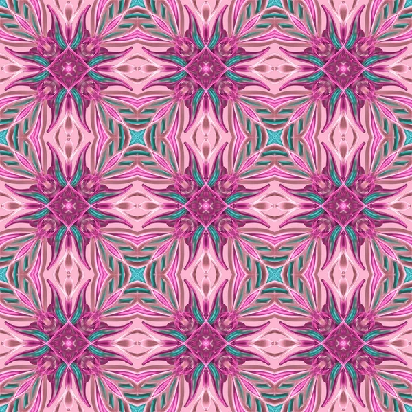 Bezešvé Ornamentální Vzor Růžové Tapety — Stock fotografie