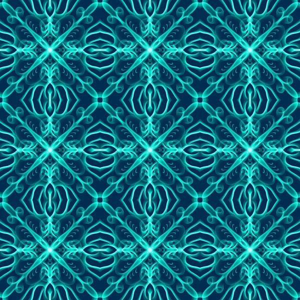 Seamless Ornamental Pattern Turquoise Wallpaper — Zdjęcie stockowe