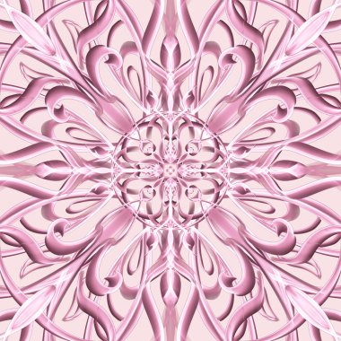 Simetrik biçimi yatay ve dikey olarak tekrarlanan canlı renklerde kusursuz soyut geometrik çiçek yüzey deseni. Moda tasarımı, ev dekorasyonu, duvar kağıtları ve hediye paketleri için kullan.