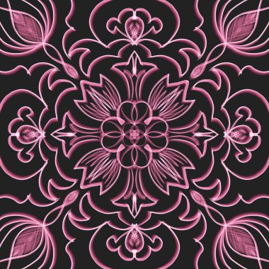 Simetrik şekli yatay ve dikey olarak tekrarlanan kusursuz soyut geometrik tek renkli yüzey deseni. Moda tasarımı, ev dekorasyonu, duvar kağıtları ve hediye paketleri için kullan.