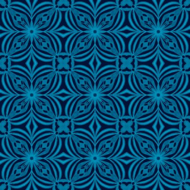 Simetrik olarak tekrar eden canlı renklerde kusursuz soyut geometrik çiçek yüzey deseni. Moda tasarımı, ev dekorasyonu, duvar kağıtları ve hediye paketleri için kullan.