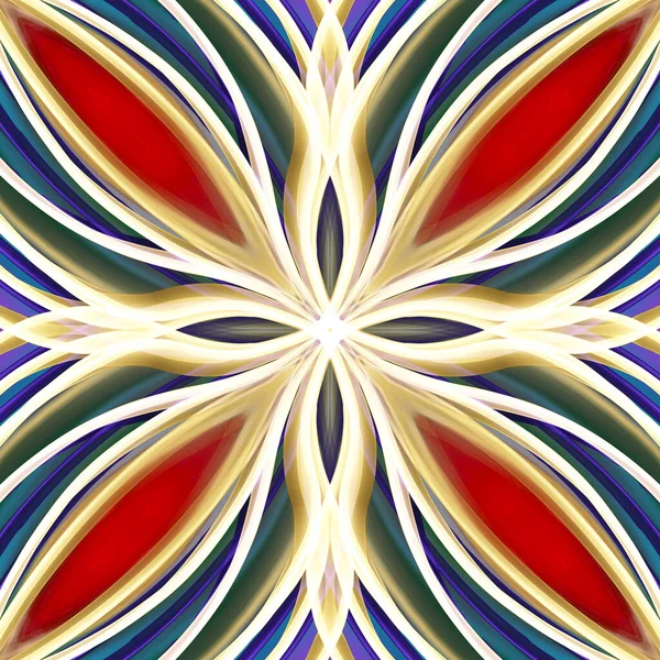 Бесшовный Абстрактный Геометрический Цветочный Рисунок Поверхности Ярких Цветах Симметричной Формой — стоковое фото