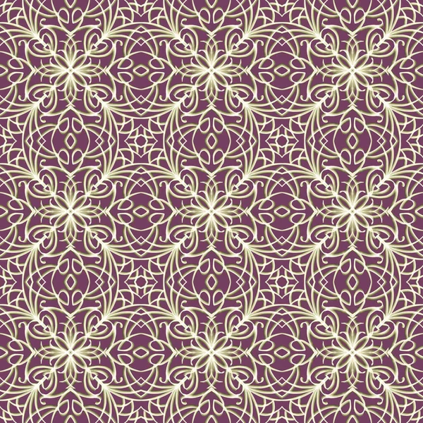 Nahtlose Abstrakte Geometrische Florale Oberflächenmuster Goldener Farbe Mit Symmetrischer Form — Stockfoto