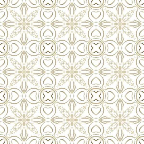 Naadloze Abstracte Geometrische Bloemenoppervlak Patroon Gouden Kleur Met Symmetrische Vorm — Stockfoto
