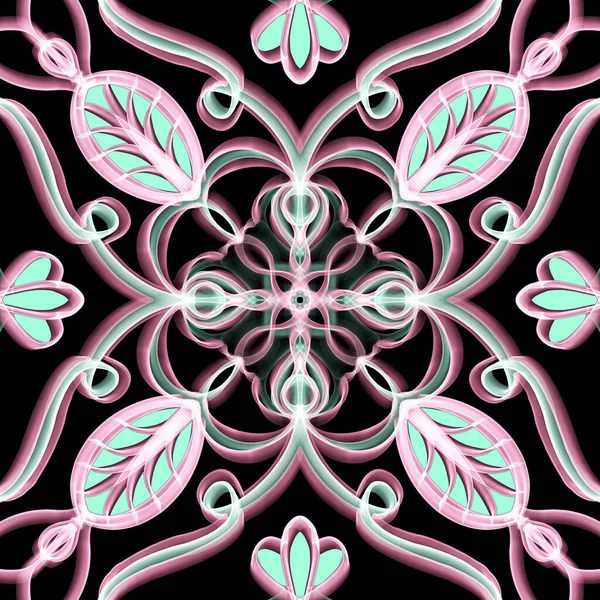 Απρόσκοπτη Αφηρημένη Γεωμετρική Floral Επιφάνεια Μοτίβο Ζωντανά Χρώματα Επαναλαμβάνοντας Συμμετρικά — Φωτογραφία Αρχείου