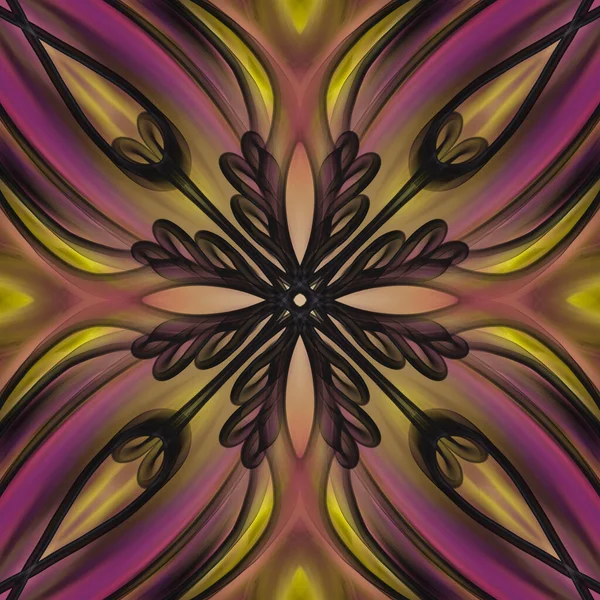 Nahtlose Abstrakte Geometrische Florale Oberflächenmuster Lebendigen Farben Die Sich Symmetrisch — Stockfoto