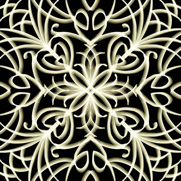 Безшовний Абстрактний Геометричний Квітковий Візерунок Золотистому Кольорі Симетричною Формою Повторюється — стокове фото