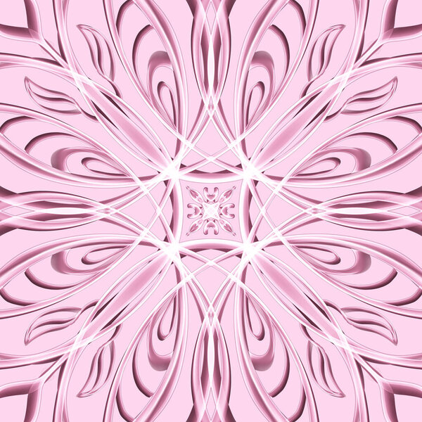 Seamless abstract geometric floral surface pattern in vivid colors with symmetrical form repeating horizontally and vertically. Use for fashion design, home decoration, wallpapers and gift packages.