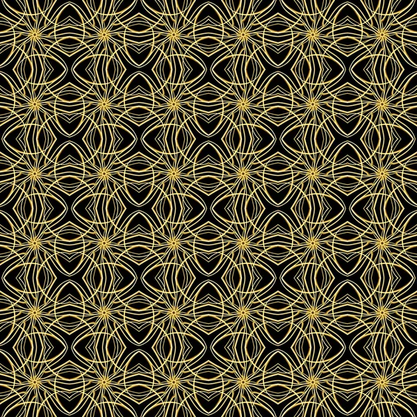 Απρόσκοπτη Αφηρημένη Γεωμετρική Floral Επιφάνεια Χρυσό Χρώμα Συμμετρική Μορφή Που — Φωτογραφία Αρχείου