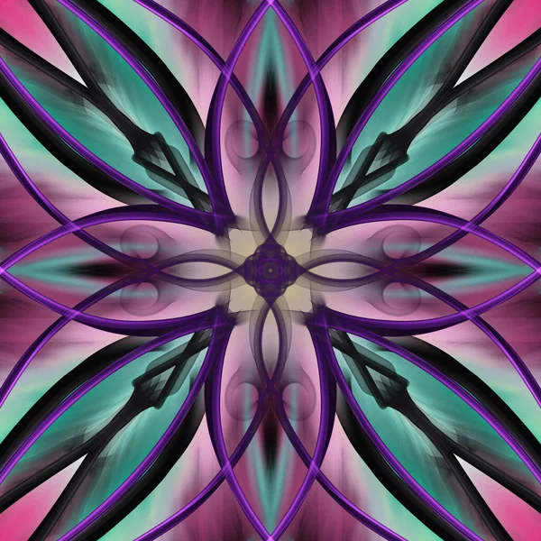 Бесшовный Абстрактный Геометрический Цветочный Рисунок Поверхности Ярких Цветах Повторяющийся Симметрично — стоковое фото