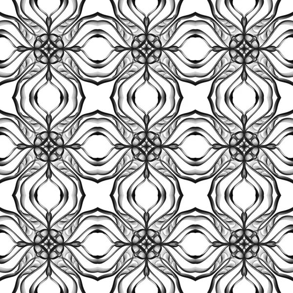 Безшовний Абстрактний Геометричний Квітковий Візерунок Поверхні Чорно Білих Тонах Повторюється — стокове фото