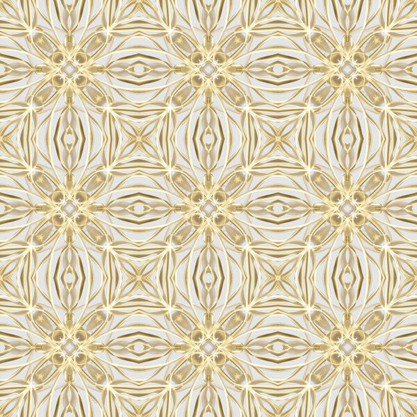 Seamless abstract geometric floral surface pattern in vivid colors with symmetrical form repeating horizontally and vertically. Use for fashion design, home decoration, wallpapers and gift packages.