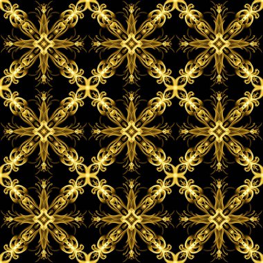 Kusursuz soyut geometrik çiçek yüzey deseni simetrik olarak tekrarlanıyor. Moda tasarımı, ev dekorasyonu, duvar kağıtları ve hediye paketleri için kullan.