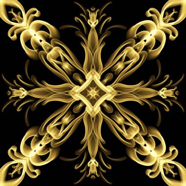 Kusursuz soyut geometrik çiçek yüzey deseni simetrik olarak tekrarlanıyor. Moda tasarımı, ev dekorasyonu, duvar kağıtları ve hediye paketleri için kullan.