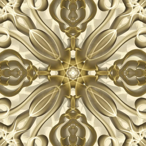 Bezešvé Abstraktní Geometrický Květinový Povrch Vzor Zlaté Barvě Symetrickou Formou — Stock fotografie