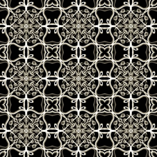 Patrón Superficie Monocromo Floral Geométrico Abstracto Sin Costuras Con Forma — Foto de Stock