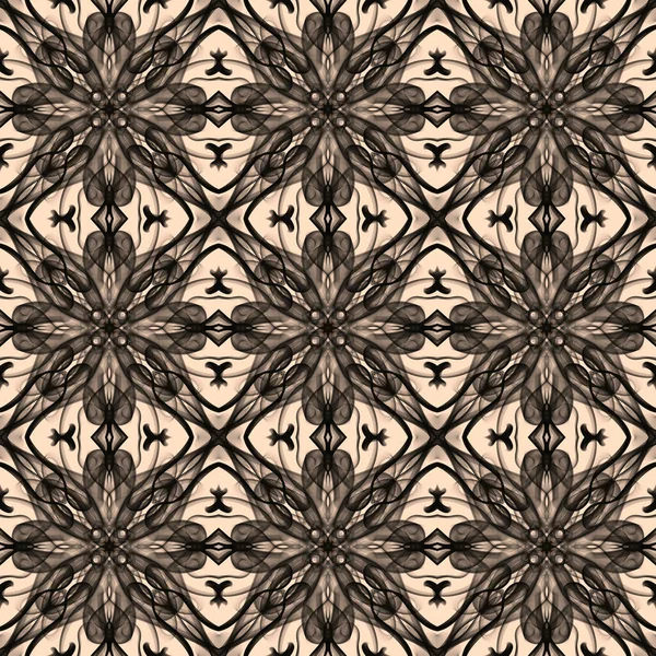 Bezszwowy Abstrakcyjny Geometryczny Kwiatowy Monochromatyczny Wzór Powierzchni Symetryczną Formą Powtarzającą — Zdjęcie stockowe