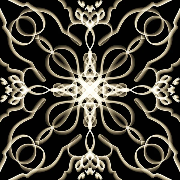 Безшовний Абстрактний Геометричний Квітковий Монохромний Візерунок Симетричною Формою Повторюється Горизонтально — стокове фото