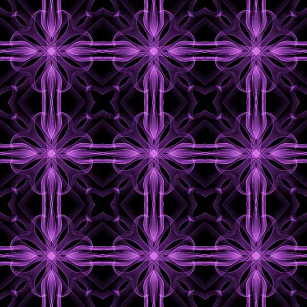 Naadloze Abstracte Geometrische Bloemen Monochrome Oppervlak Patroon Met Symmetrische Vorm — Stockfoto