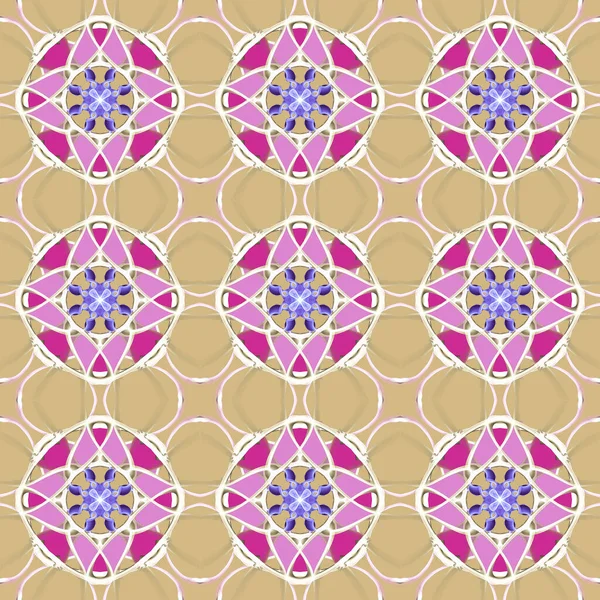 Varrat Nélküli Absztrakt Geometriai Virágos Felület Minta Szimmetrikus Formában Ismétlődő — Stock Fotó