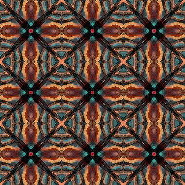 Kusursuz soyut geometrik çiçek yüzey deseni simetrik olarak tekrarlanıyor. Moda tasarımı, ev dekorasyonu, duvar kağıtları ve hediye paketleri için kullan.