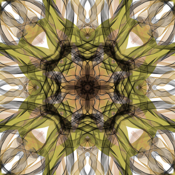 Seamless abstract geometric floral surface pattern repeating symmetrically. Use for fashion design, home decoration, wallpapers and gift packages.