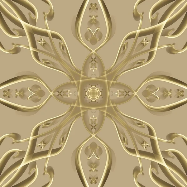 Nahtloses Ornamentales Königliches Oberflächenmuster Goldener Farbe Für Wohndekoration Modedesign Polster — Stockfoto