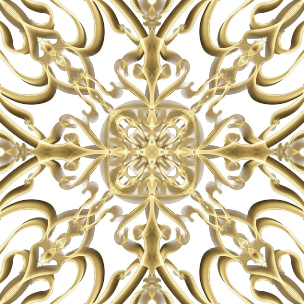 Seamless ornamental royal surface pattern in golden color for home decoration, fashion design, upholstery, fabric prints, wallpapers and digital backgrounds.