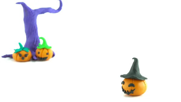 Clay Halloween pumpkin — Stock Photo, Image