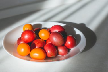 Çanak üzerinde organik domates