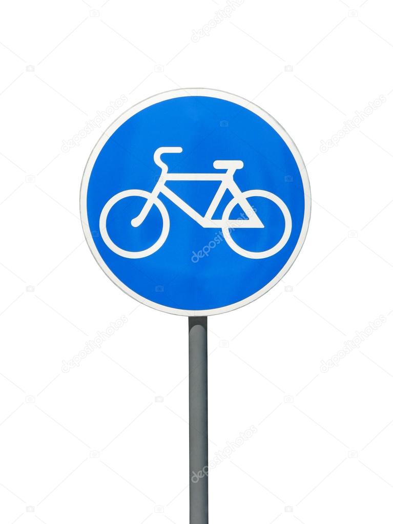 Traffic sign of bicycle lane or trail for cyclists