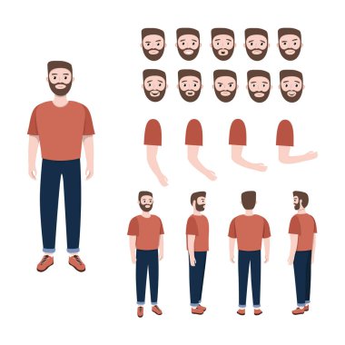 Bir insan ve onun farklı vücut parçaları, duyguları.