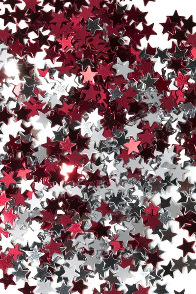 Red, silver and white stars — 图库照片