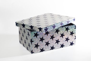 Giftbox pırıltılar ve yıldız, izole