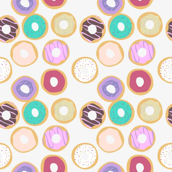 Vector cute sweet  donuts seamless pattern background — Stock Vector