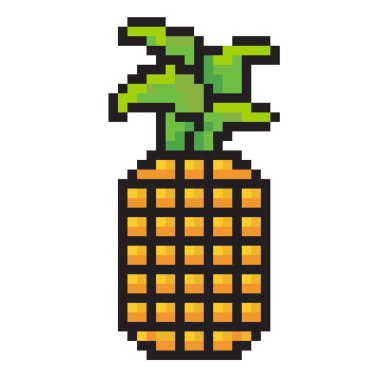 Vektör şirin soyut piksel sanat ananas arka plan