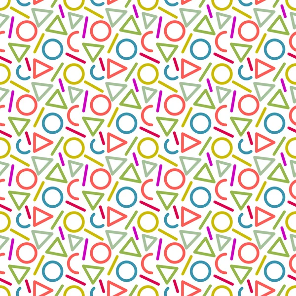 Vektor abstrakte geometrische nahtlose Muster Hintergrund. Linien, Dreieck und Kreise. — Stockvektor