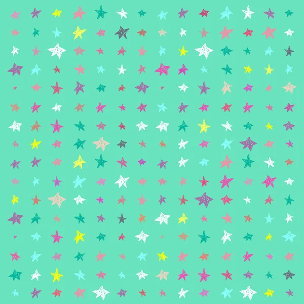 Vector hand drawing cute cartoon stars pattern background — Stock Vector