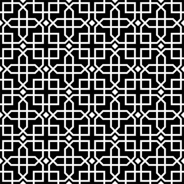 Vektör Kusursuz Siyah ve Beyaz Çizgiler vektörü Soyut Arkaplan. Geometrik Tling Tarzı Süslemesi.