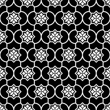 Arap tarzında soyut bir model. Kusursuz bir geçmişi var. Siyah ve beyaz desen.