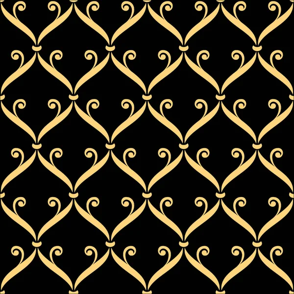 Abstract Pattern Arabian Style Seamless Vector Background Gold Black Texture — Stock Vector