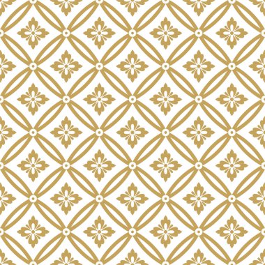 Kusursuz soyut çiçek deseni. Vektör arkaplanı. Altın ve siyah süs. Grafiksel modern desen.