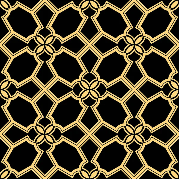 Абстрактний Стиль Арабському Стилі Безшумний Векторний Фон Золото Чорний Орнамент — стоковий вектор