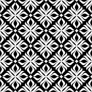 Damask duvar kağıdı. Kusursuz bir vektör arka planı. Siyah beyaz dokular. Çiçek süsü..